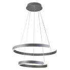 LED design mennyezeti lámpa, 120W, 7800 lm, 400+600 mm, 3000K-6500K, IP20, ezüst - J4328/S