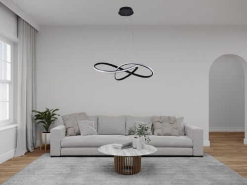 LED design mennyezeti lámpa 70W, 4300 lm, 3000-6500K, IP20, fém-akril, fekete - J4331/B