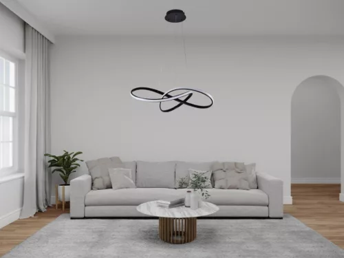 LED design mennyezeti lámpa 70W, 4300 lm, 3000-6500K, IP20, fém-akril, fekete - J4331/B