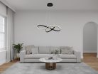 LED design mennyezeti lámpa 70W, 4300 lm, 3000-6500K, IP20, fém-akril, fekete - J4331/B