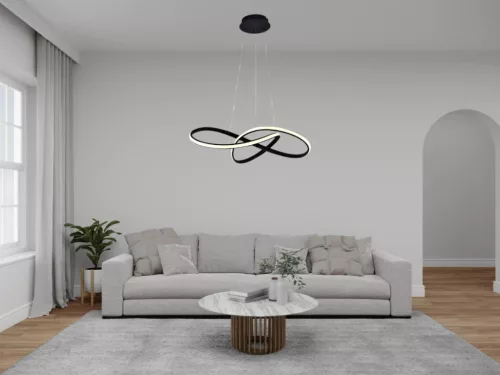 LED design mennyezeti lámpa 70W, 4300 lm, 3000-6500K, IP20, fém-akril, fekete - J4331/B