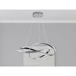   LED design mennyezeti lámpa 70W, 4300 lm, 3000-6500K, IP20, fém-akril, króm - J4331/CH