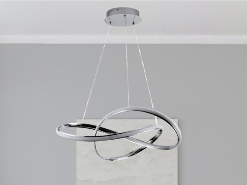 LED design mennyezeti lámpa 70W, 4300 lm, 3000-6500K, IP20, fém-akril, króm - J4331/CH