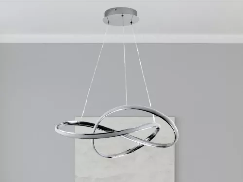 LED design mennyezeti lámpa 70W, 4300 lm, 3000-6500K, IP20, fém-akril, króm - J4331/CH