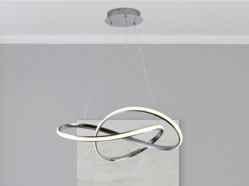 LED design mennyezeti lámpa 70W, 4300 lm, 3000-6500K, IP20, fém-akril, króm - J4331/CH