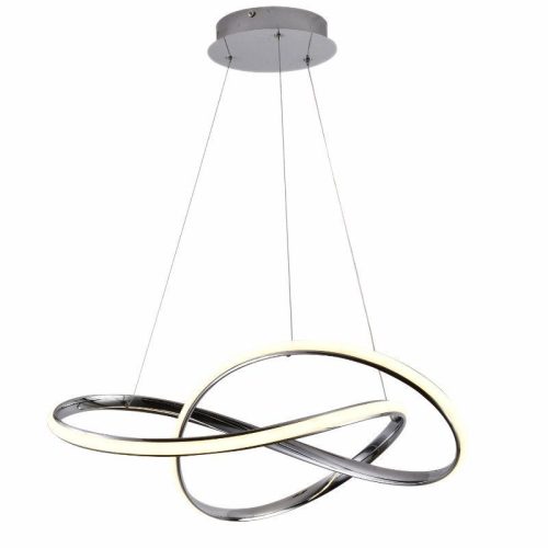 LED design mennyezeti lámpa 70W, 4300 lm, 3000-6500K, IP20, fém-akril, króm - J4331/CH