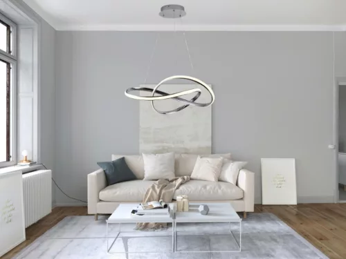 LED design mennyezeti lámpa 70W, 4300 lm, 3000-6500K, IP20, fém-akril, króm - J4331/CH