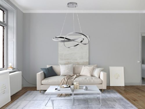 LED design mennyezeti lámpa 70W, 4300 lm, 3000-6500K, IP20, fém-akril, króm - J4331/CH