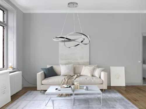 LED design mennyezeti lámpa 70W, 4300 lm, 3000-6500K, IP20, fém-akril, króm - J4331/CH