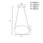 LED design mennyezeti lámpa 70W, 4300 lm, 3000-6500K, IP20, fém-akril - J4331/W