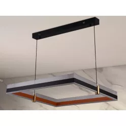   LED design mennyezeti lámpa 100W, 6500 lm, 3000K-6500K, IP20, fém-akril, fekete/arany - J4336/B