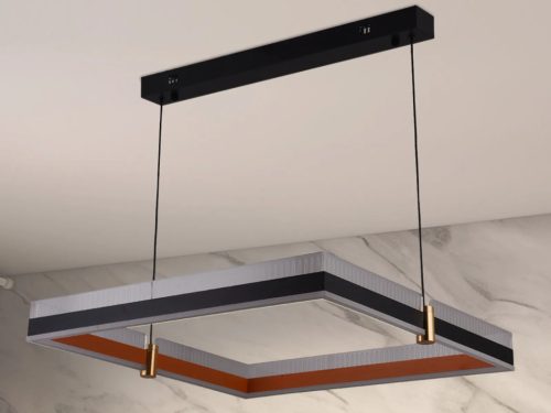 LED design mennyezeti lámpa 100W, 6500 lm, 3000K-6500K, IP20, fém-akril, fekete/arany - J4336/B