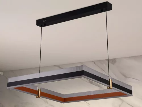 LED design mennyezeti lámpa 100W, 6500 lm, 3000K-6500K, IP20, fém-akril, fekete/arany - J4336/B