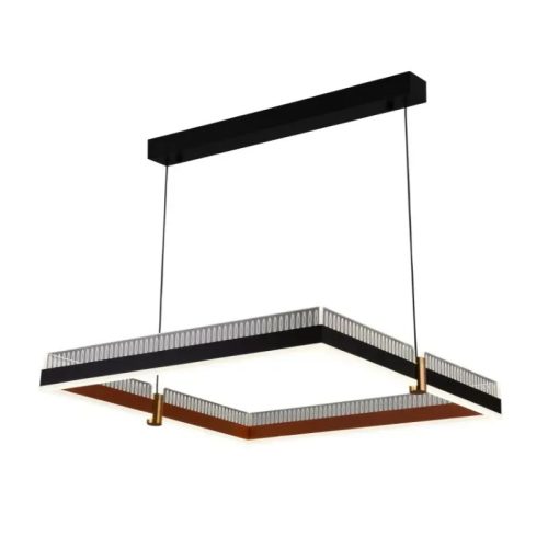 LED design mennyezeti lámpa 100W, 6500 lm, 3000K-6500K, IP20, fém-akril, fekete/arany - J4336/B