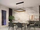 LED design mennyezeti lámpa 100W, 6500 lm, 3000K-6500K, IP20, fém-akril, fekete/arany - J4336/B