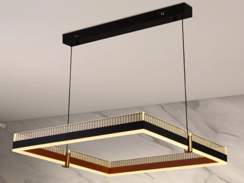LED design mennyezeti lámpa 100W, 6500 lm, 3000K-6500K, IP20, fém-akril, fekete/arany - J4336/B