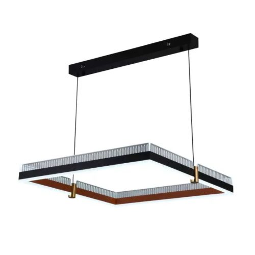 LED design mennyezeti lámpa 100W, 6500 lm, 3000K-6500K, IP20, fém-akril, fekete/arany - J4336/B