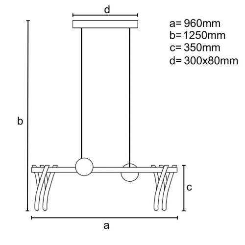 LED design mennyezeti lámpa 105W, 6820 lm, 3000K-6500K, IP20, 960x300x830 mm - J4344/GCH
