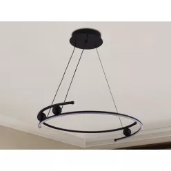   LED mennyezeti lámpa 50W, 3900 lm, 3000–6500K, IP20, fekete fém-akril - J4345/B