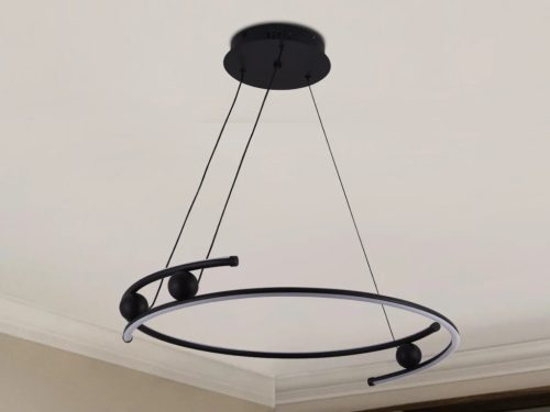 LED mennyezeti lámpa 50W, 3900 lm, 3000–6500K, IP20, fekete fém-akril - J4345/B