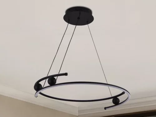 LED mennyezeti lámpa 50W, 3900 lm, 3000–6500K, IP20, fekete fém-akril - J4345/B