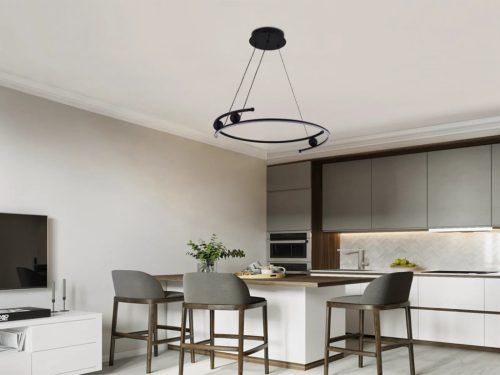 LED mennyezeti lámpa 50W, 3900 lm, 3000–6500K, IP20, fekete fém-akril - J4345/B
