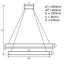 LED design mennyezeti lámpa 80W 400x2 + 600x2 mm IP20 3000-6500K dimmelhető SMART vezérlés - J4346/G