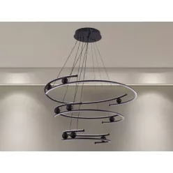   LED design mennyezeti lámpa 170W, 12500 lm, 3000K-6500K, IP20, 400x2+600x2+800x2 mm - J4347/B