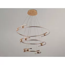   LED design mennyezeti lámpa 170W, 12500 lm, 3000K-6500K, IP20, 400x2+600x2+800x2 mm, arany - J4347/G