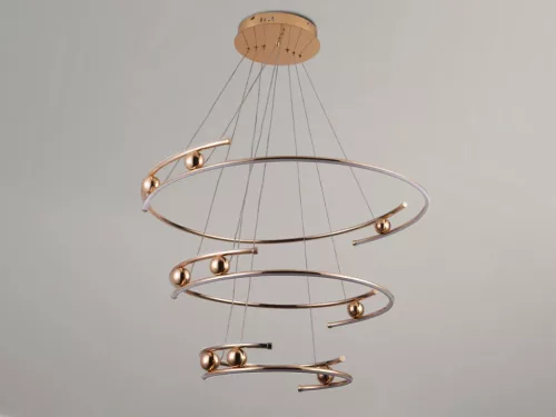 LED design mennyezeti lámpa 170W, 12500 lm, 3000K-6500K, IP20, 400x2+600x2+800x2 mm, arany - J4347/G