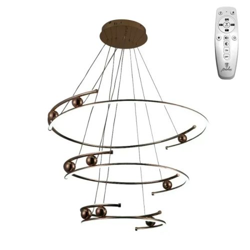 LED design mennyezeti lámpa 170W, 12500 lm, 3000K-6500K, IP20, 400x2+600x2+800x2 mm, arany - J4347/G