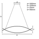 LED design mennyezeti lámpa 70W, 4200 lm, 3000K-6500K, IP20, 1000 mm - J4352/B