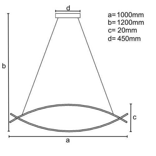 LED design mennyezeti lámpa 70W, 4200 lm, 3000K-6500K, IP20, 1000 mm - J4352/B