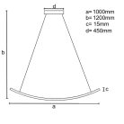 LED design mennyezeti lámpa 70W, 4200lm, 3000-6500K, IP20, fém-akril - J4354/B