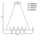LED design mennyezeti lámpa 70W, 4200lm, 3000-6500K, IP20, fém-akril - J4355/B