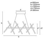 LED design mennyezeti lámpa 100W 500x5 + 700x3 mm IP20 3000-6500K dimmelhető SMART vezérlés - J4357/
