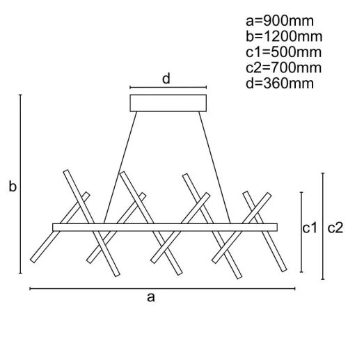 LED design mennyezeti lámpa 100W 500x5 + 700x3 mm IP20 3000-6500K dimmelhető SMART vezérlés - J4357/