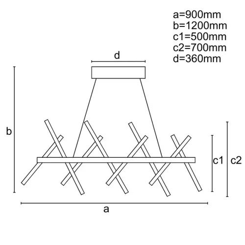 LED design mennyezeti lámpa 100W 500x5 + 700x3 mm IP20 3000-6500K dimmelhető SMART vezérlés - J4357/