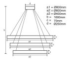LED design függőlámpa 45W, 4300lm, 3000-6500K, IP20, fém-akril - J4361/G
