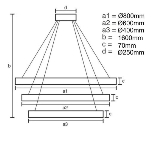 LED design függőlámpa 45W, 4300lm, 3000-6500K, IP20, fém-akril - J4361/G