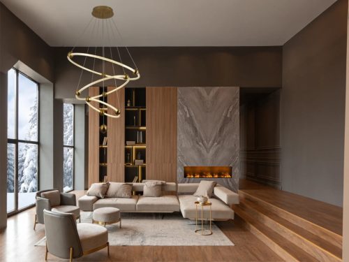 LED design függőlámpa 45W, 4300lm, 3000-6500K, IP20, fém-akril - J4361/G