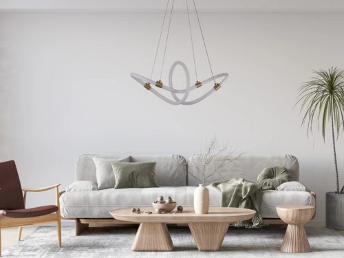 LED design függőlámpa 25W 2400lm E27 dimmelhető 3000-6500K IP20 fém/akril 600mm - J4364/G