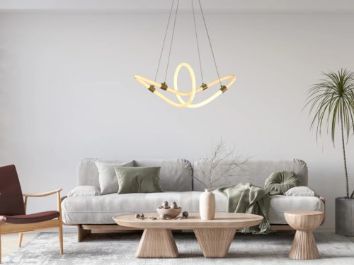 LED design függőlámpa 25W 2400lm E27 dimmelhető 3000-6500K IP20 fém/akril 600mm - J4364/G