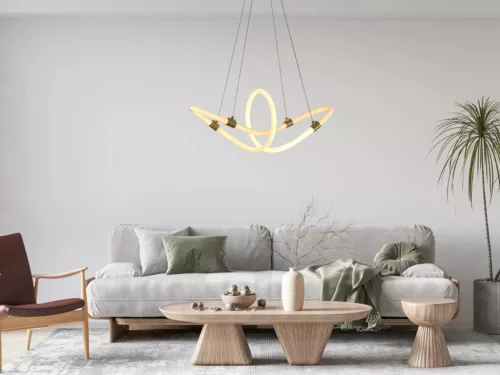 LED design függőlámpa 25W 2400lm E27 dimmelhető 3000-6500K IP20 fém/akril 600mm - J4364/G