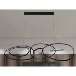   LED design mennyezeti lámpa 150W, 8800 lm, 3000K-6500K, IP20, fém-akril - J4367/B