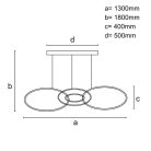 LED design mennyezeti lámpa 150W, 8800 lm, 3000K-6500K, IP20, fém-akril - J4367/B