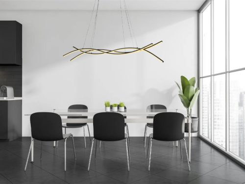 LED design mennyezeti lámpa 80W, 3500 lm, 3000K-6500K, IP20, fém-akril - J4368/B