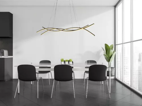 LED design mennyezeti lámpa 80W, 3500 lm, 3000K-6500K, IP20, fém-akril - J4368/B