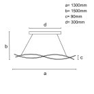 LED design mennyezeti lámpa 80W, 3500 lm, 3000K-6500K, IP20, fém-akril - J4368/B