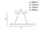 LED design mennyezeti lámpa 40W, 2600 lm, 3000K-6500K, IP20, fém-akril - J4370/G